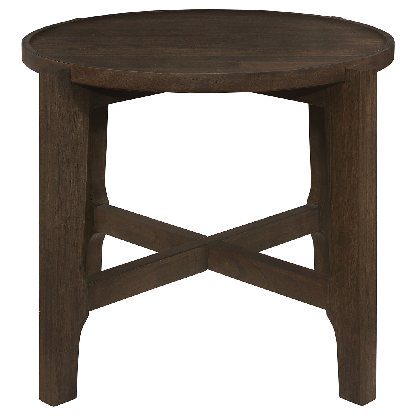 Juego de mesa de centro y auxiliar de madera maciza Cota de 2 piezas en marrón oscuro