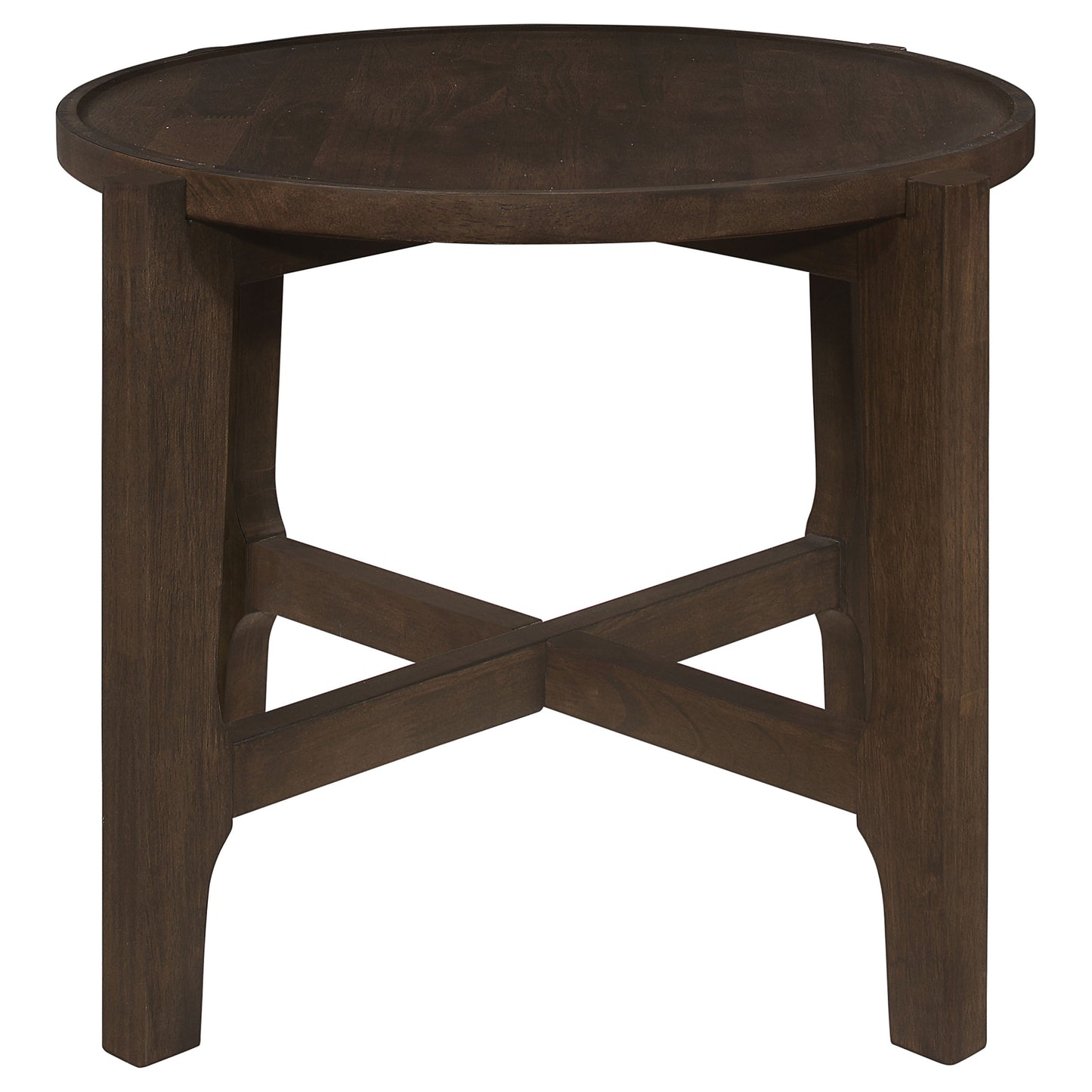 Juego de mesa de centro y auxiliar de madera maciza Cota de 2 piezas en marrón oscuro