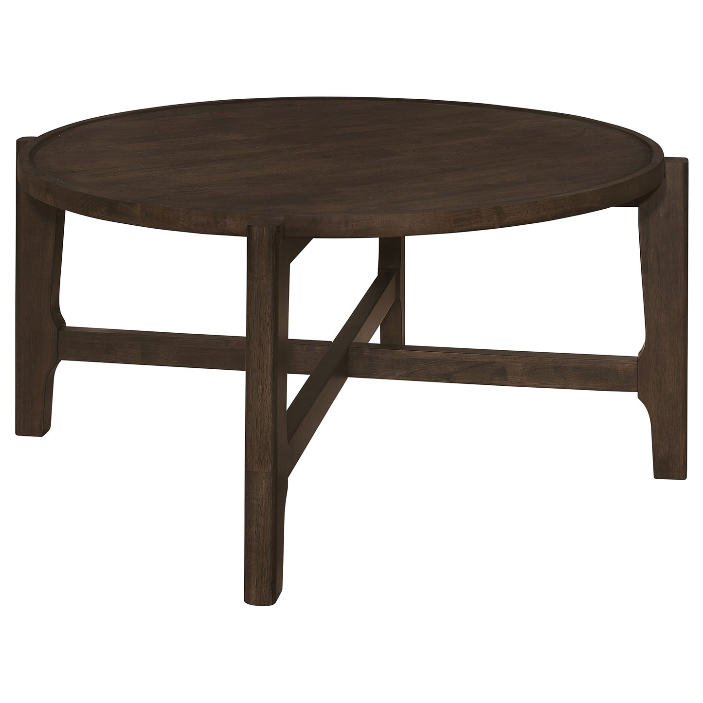 Juego de mesa de centro y auxiliar de madera maciza Cota de 2 piezas en marrón oscuro