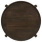Juego de mesa de centro y auxiliar de madera maciza Cota de 2 piezas en marrón oscuro