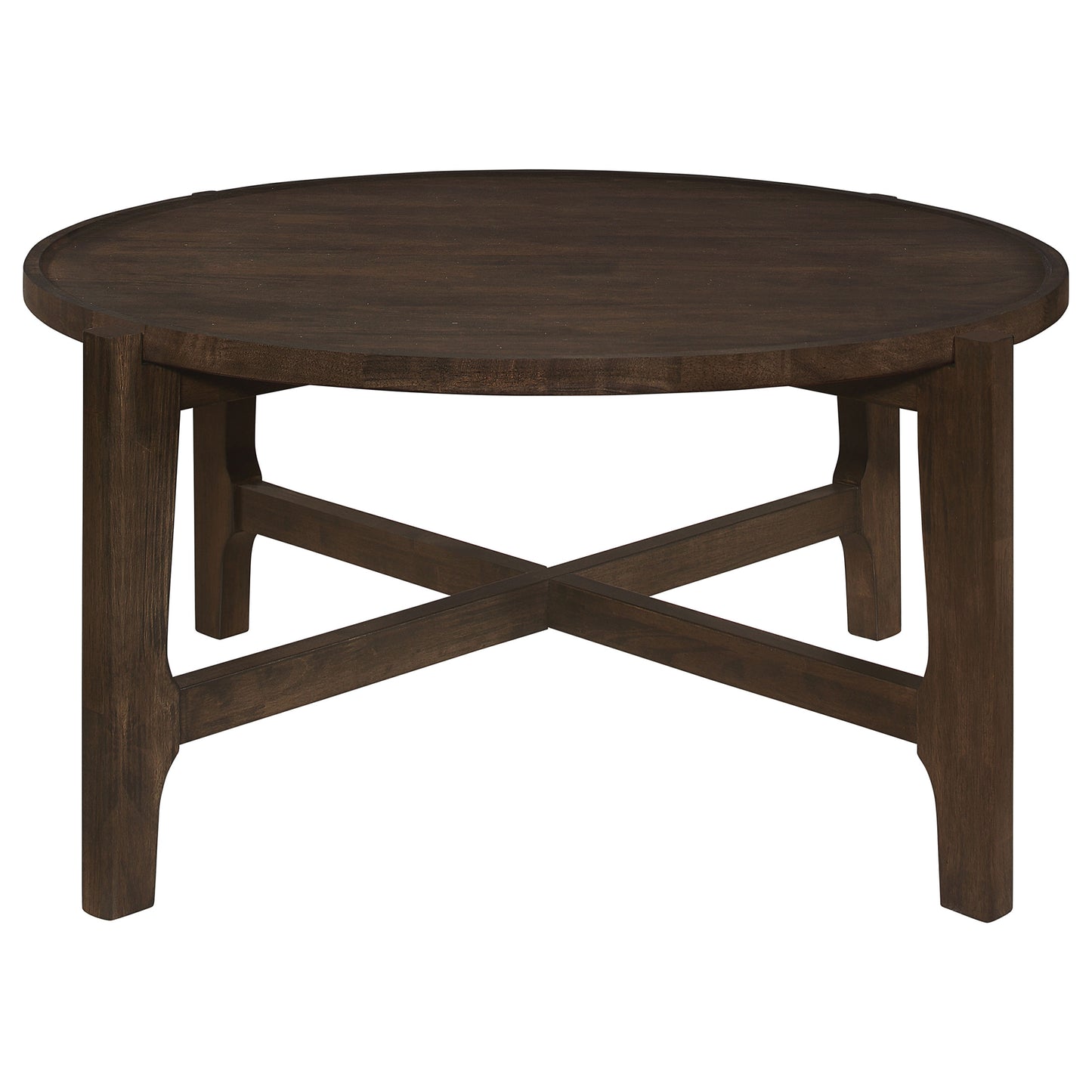 Juego de mesa de centro y auxiliar de madera maciza Cota de 2 piezas en marrón oscuro