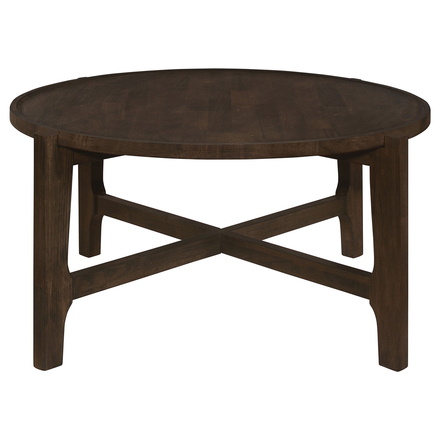 Juego de mesa de centro y auxiliar de madera maciza Cota de 2 piezas en marrón oscuro