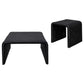 Juego de mesa auxiliar y de centro de ratán de 2 piezas Cahya, color negro