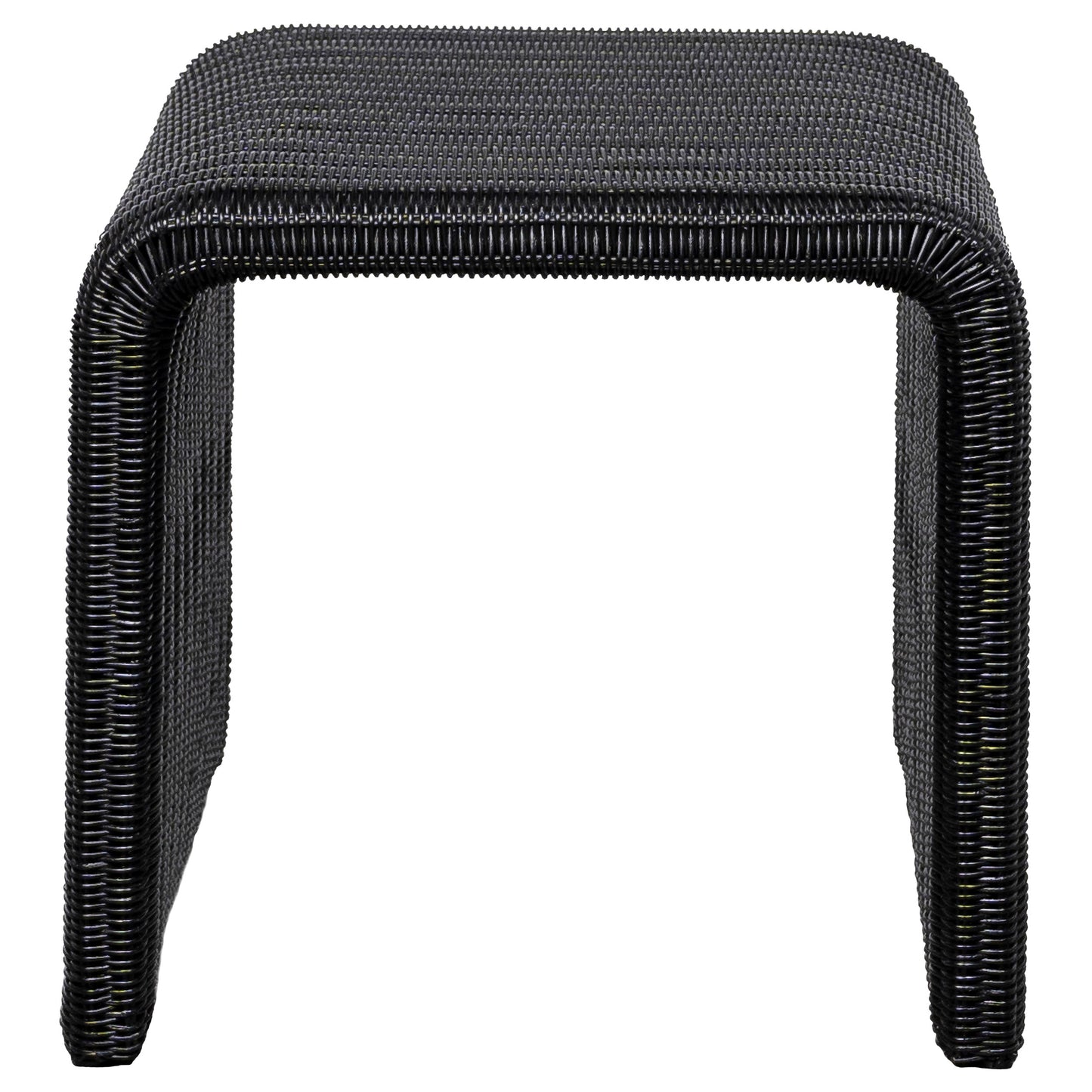 Juego de mesa auxiliar y de centro de ratán de 2 piezas Cahya, color negro