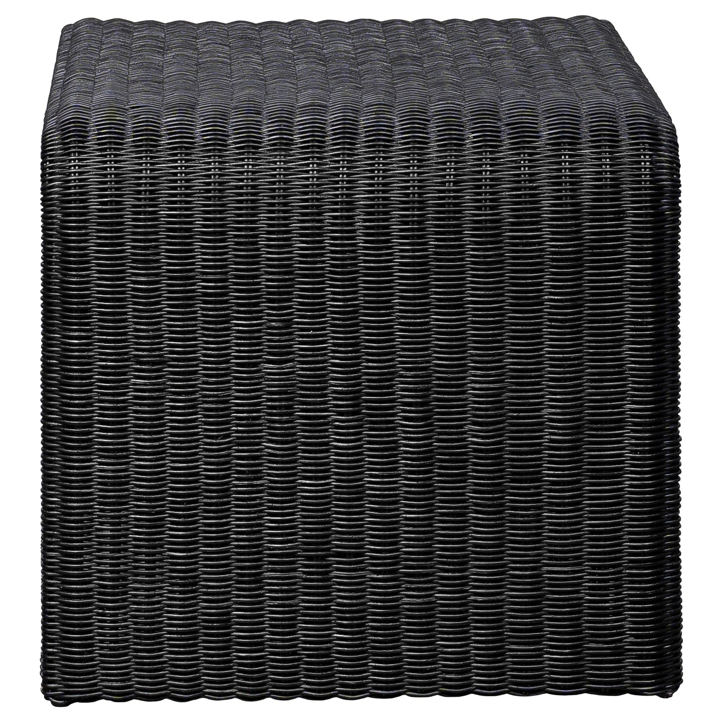 Juego de mesa auxiliar y de centro de ratán de 2 piezas Cahya, color negro