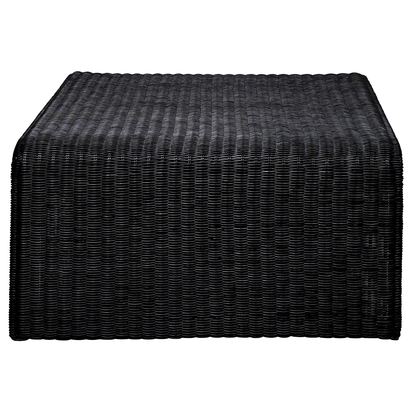 Juego de mesa auxiliar y de centro de ratán de 2 piezas Cahya, color negro