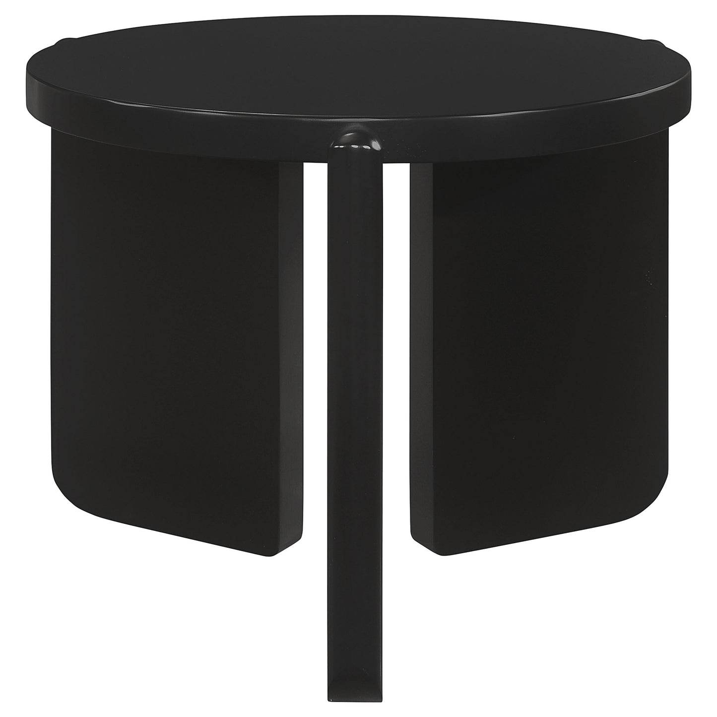 Juego de mesa de centro y auxiliar de madera maciza Cordova de 3 piezas, color negro