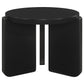 Juego de mesa de centro y auxiliar de madera maciza Cordova de 3 piezas, color negro