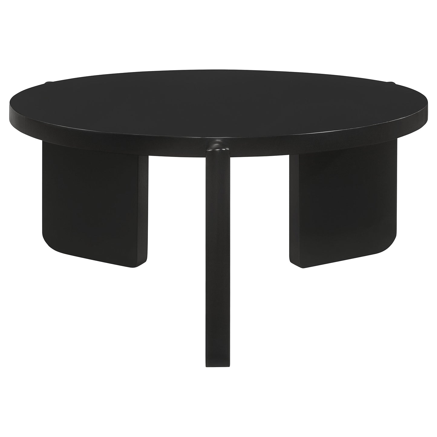 Juego de mesa de centro y auxiliar de madera maciza Cordova de 3 piezas, color negro