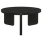 Juego de mesa de centro y auxiliar de madera maciza Cordova de 3 piezas, color negro