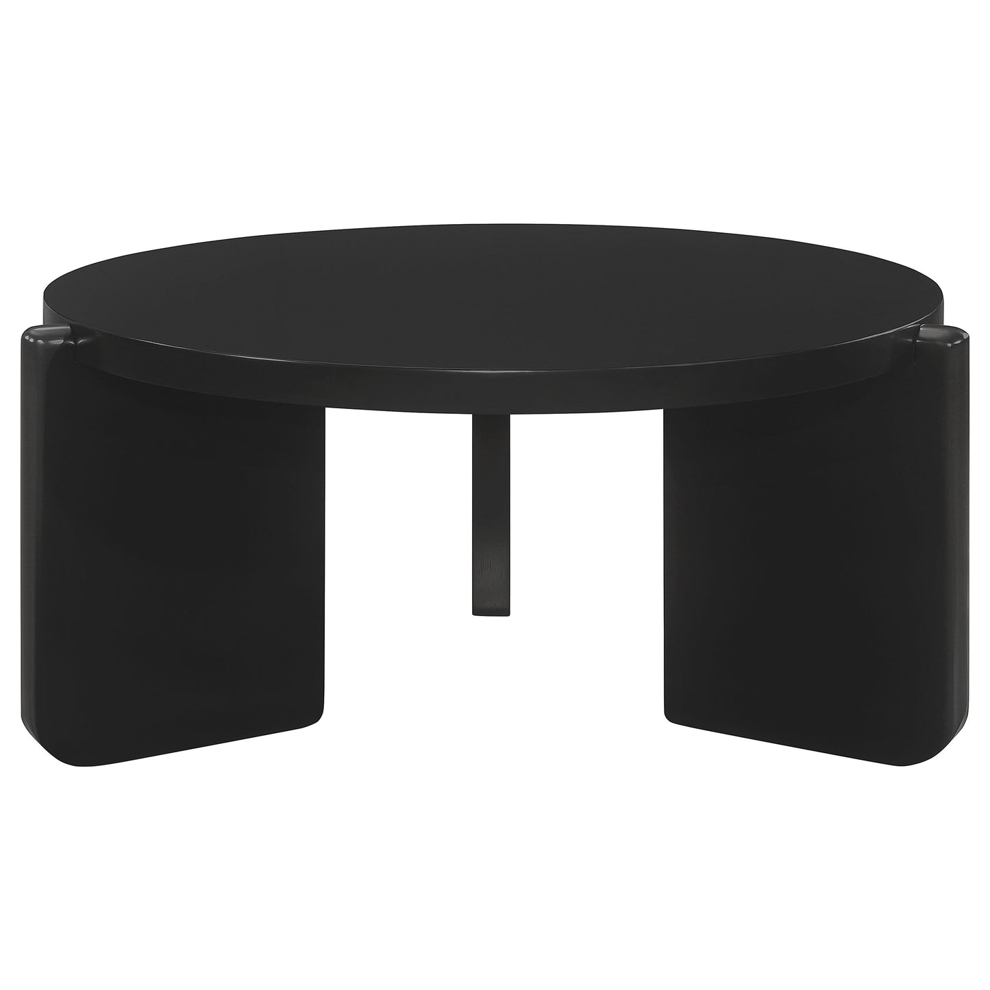 Juego de mesa de centro y auxiliar de madera maciza Cordova de 3 piezas, color negro