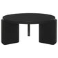 Juego de mesa de centro y auxiliar de madera maciza Cordova de 3 piezas, color negro
