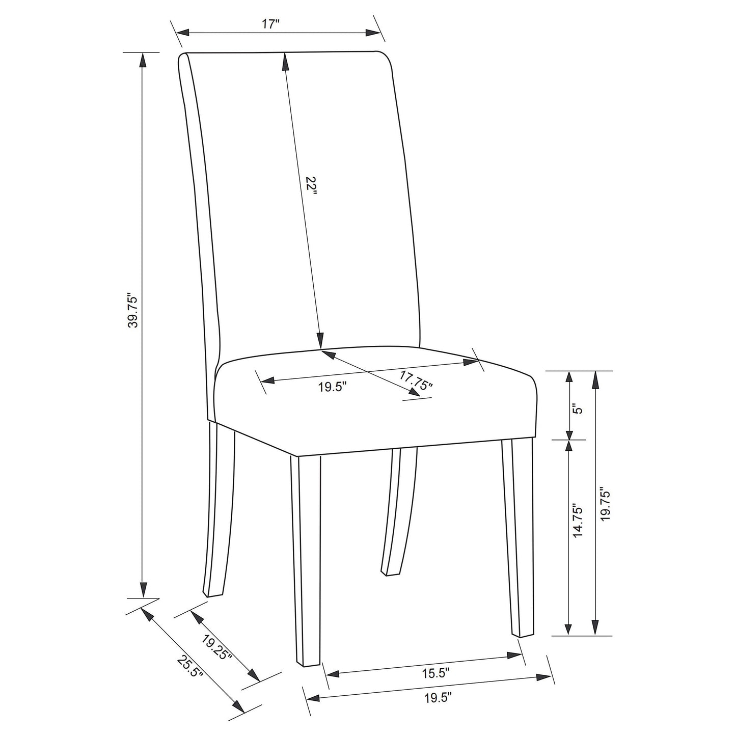 Silla de comedor tapizada Herran beige (juego de 2)