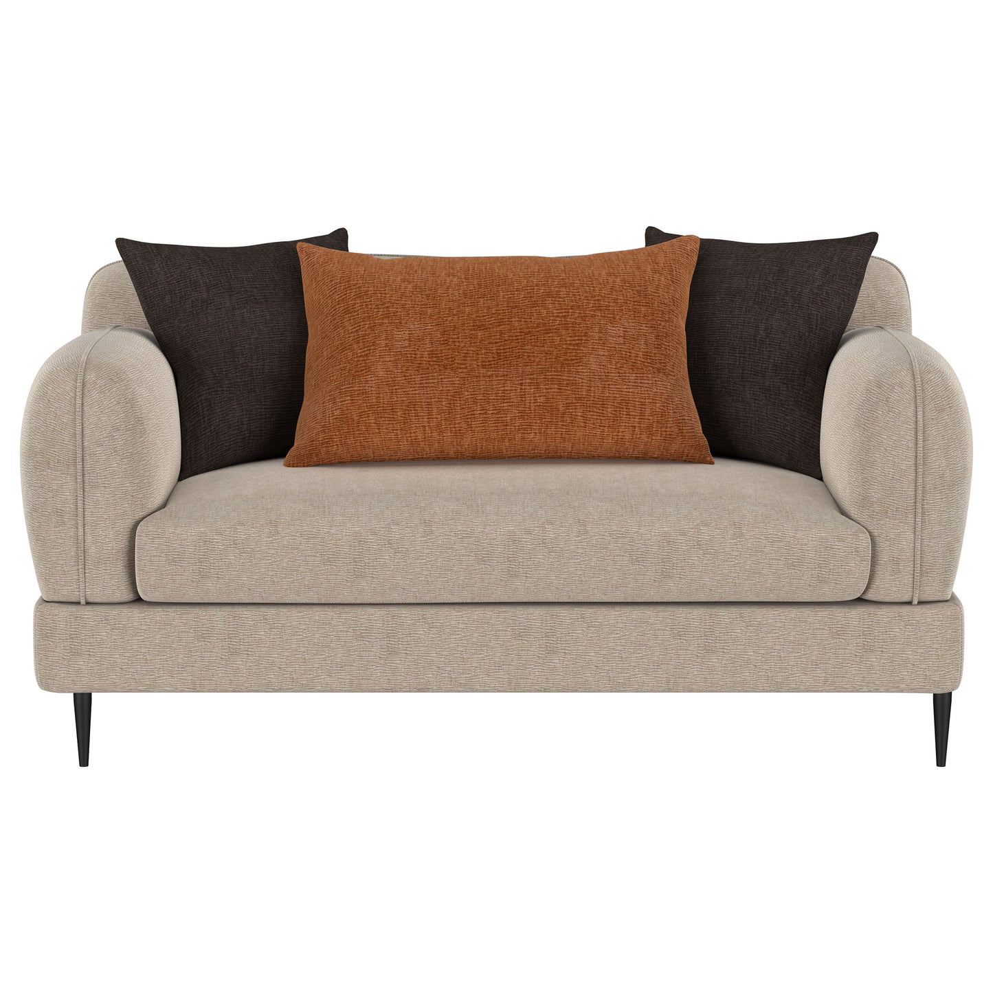 Loveseat con brazos esculpidos tapizado en chenilla Jade Latte