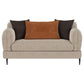 Loveseat con brazos esculpidos tapizado en chenilla Jade Latte