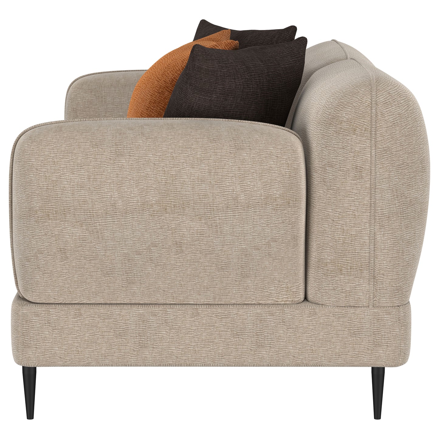 Loveseat con brazos esculpidos tapizado en chenilla Jade Latte