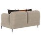 Loveseat con brazos esculpidos tapizado en chenilla Jade Latte