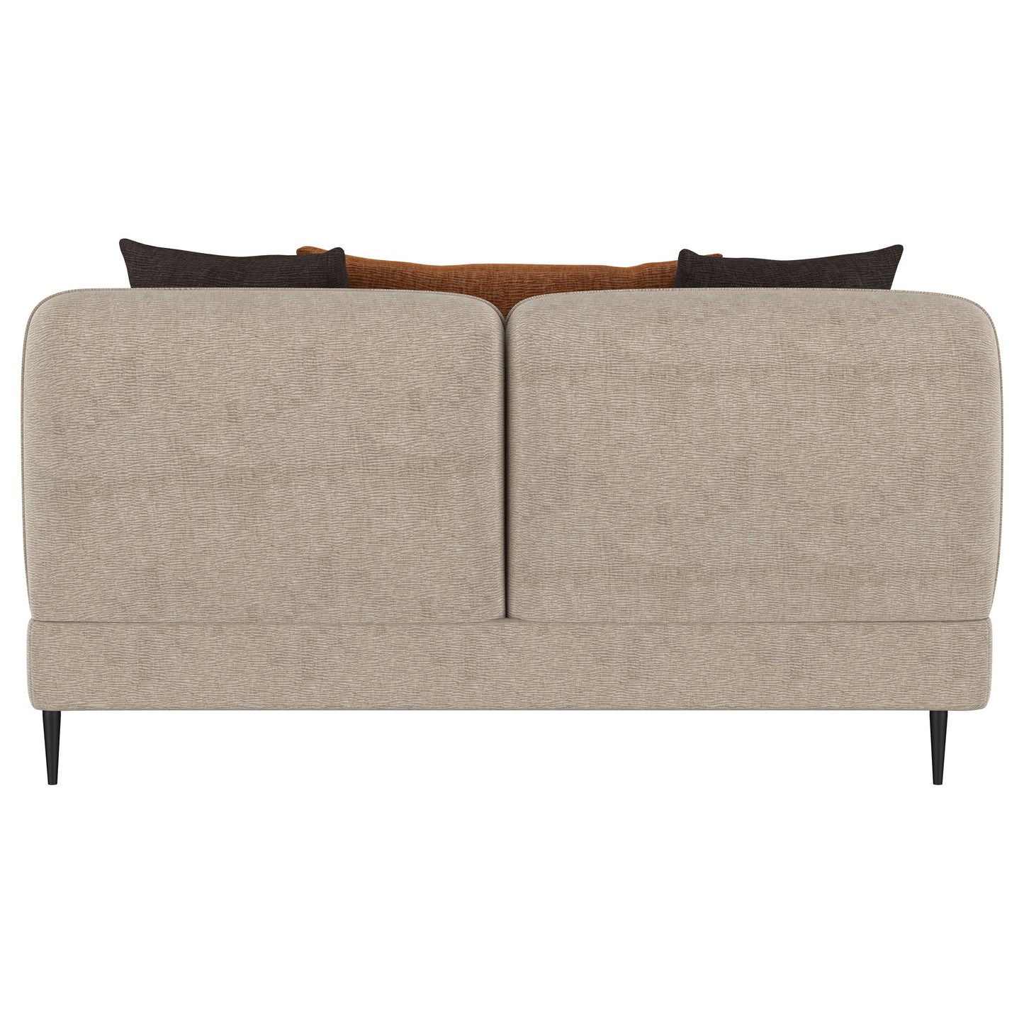 Loveseat con brazos esculpidos tapizado en chenilla Jade Latte