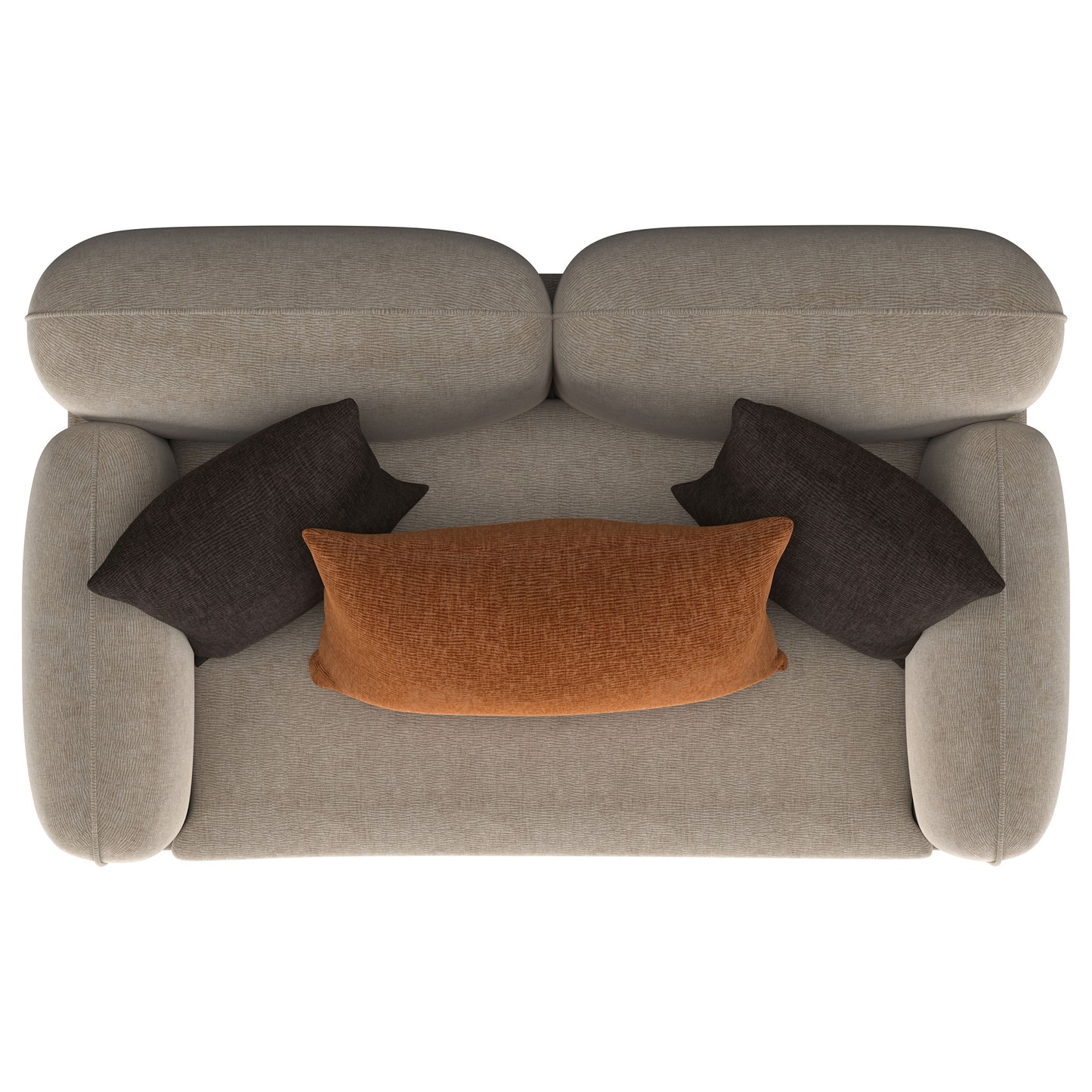 Loveseat con brazos esculpidos tapizado en chenilla Jade Latte