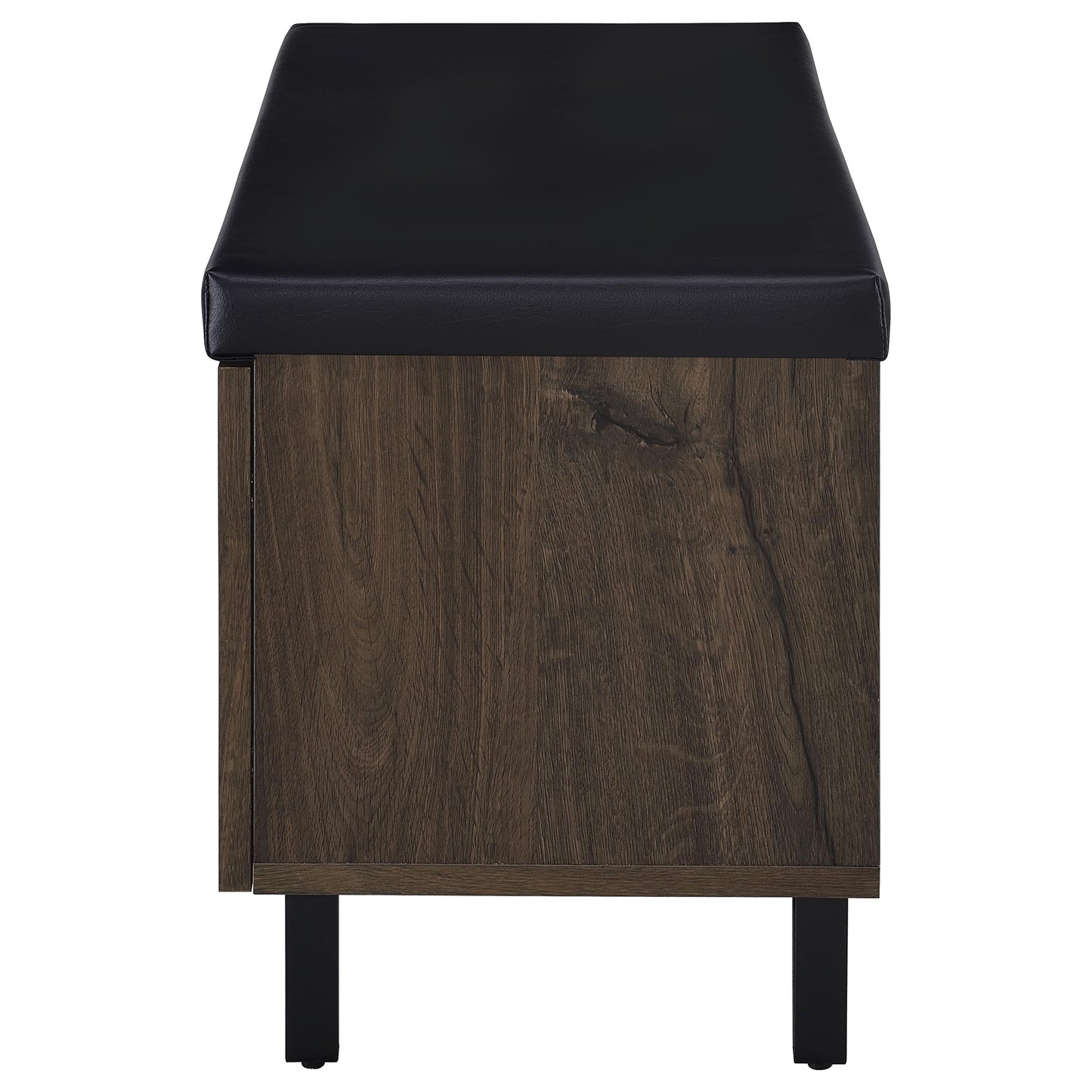 Banco de entrada acolchado para zapatos Brixton de 2 puertas en roble ahumado