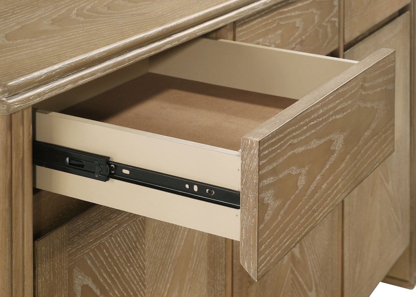 Juego de comedor extensible Adina de 10 piezas en marrón claro envejecido