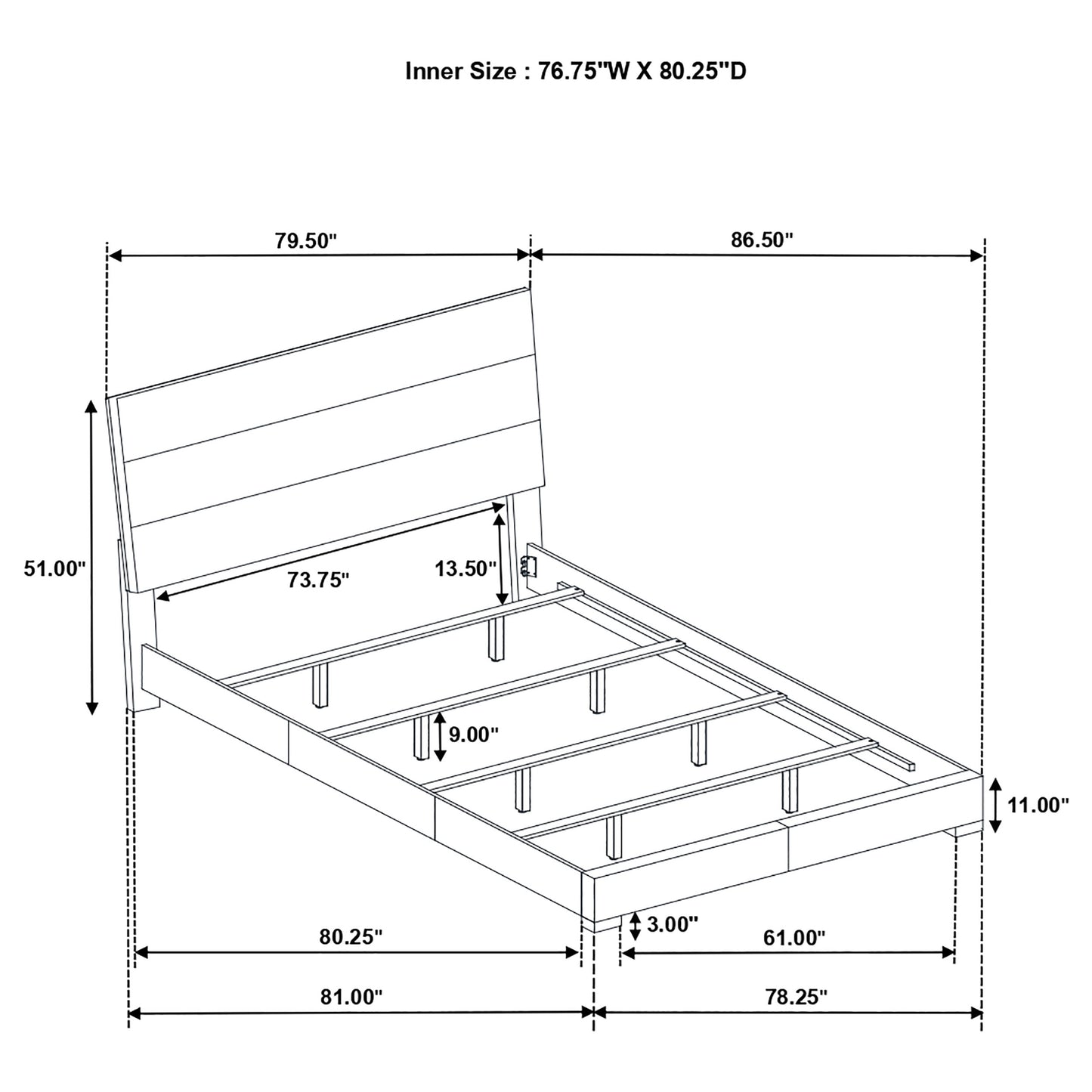 Juego de dormitorio Felicity de 6 piezas Eastern King, blanco de alto brillo