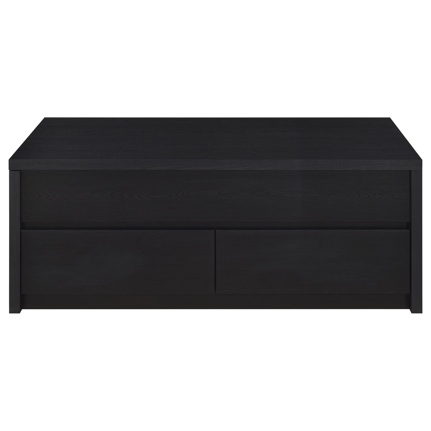 Mesa de centro elevable Knapp con dos cajones, color negro