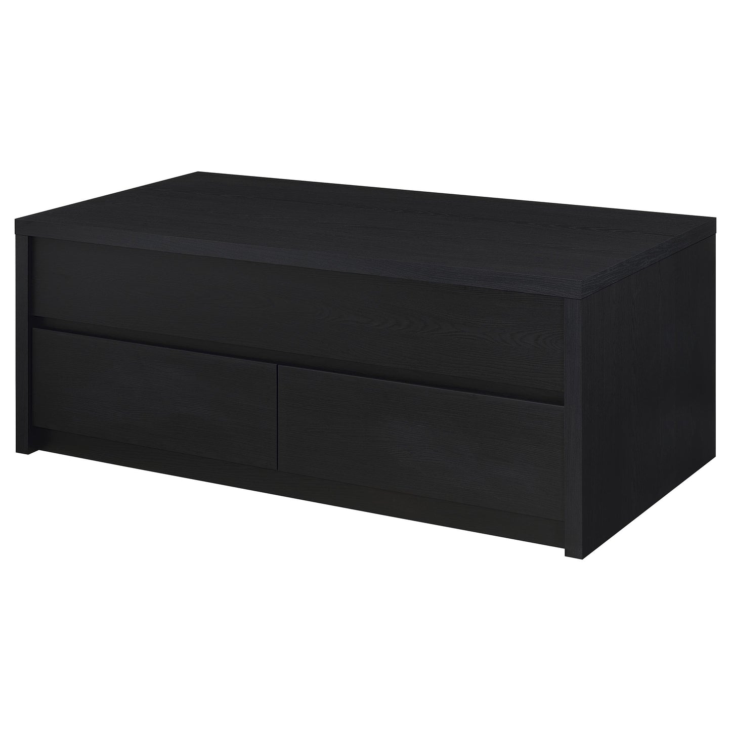 Mesa de centro elevable Knapp con dos cajones, color negro