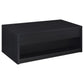 Mesa de centro elevable Knapp con dos cajones, color negro