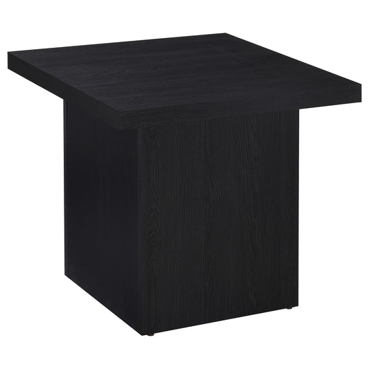 Juego de mesa de centro y auxiliar rectangular Max de 3 piezas, color negro