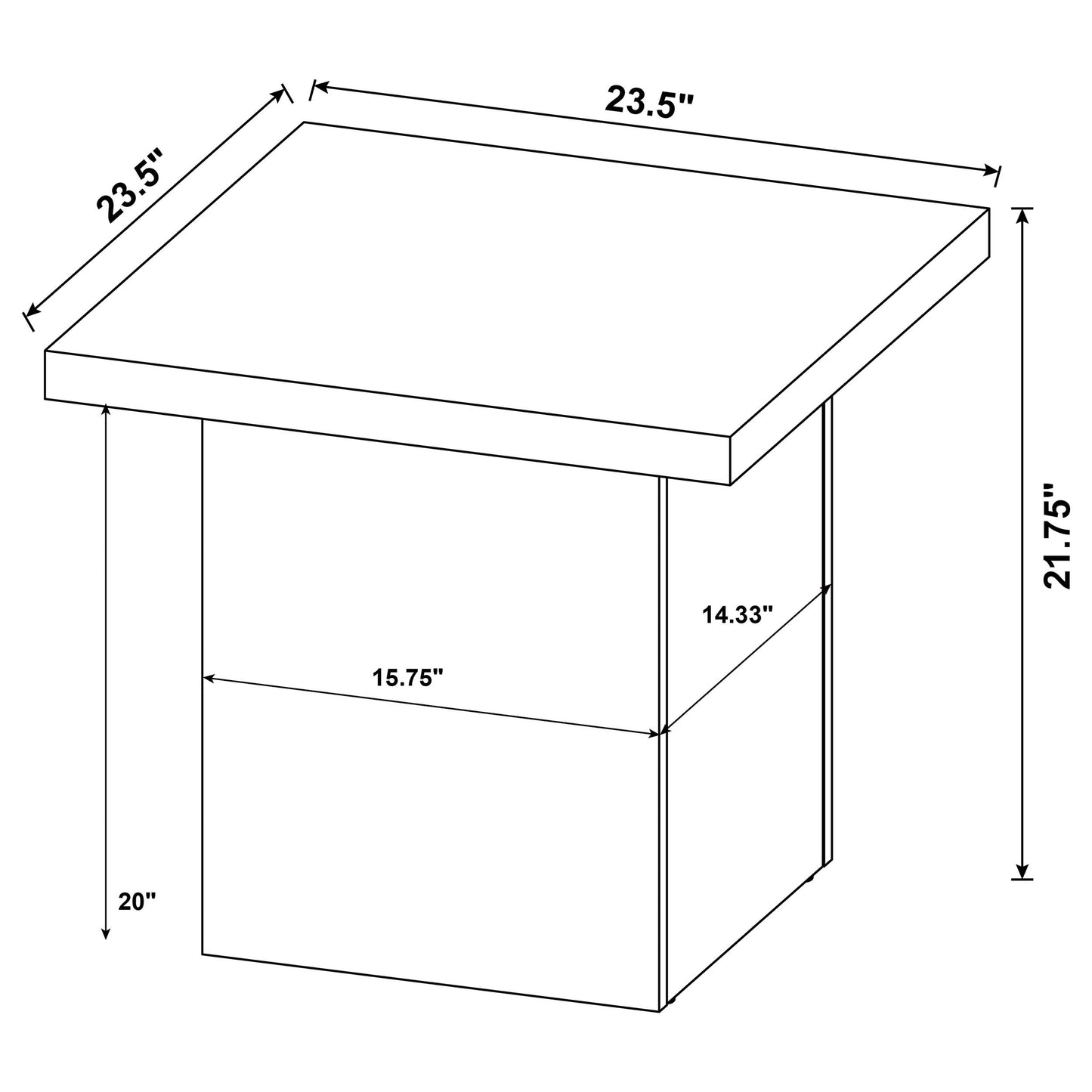 Juego de mesa de centro y auxiliar rectangular Max de 3 piezas, color negro