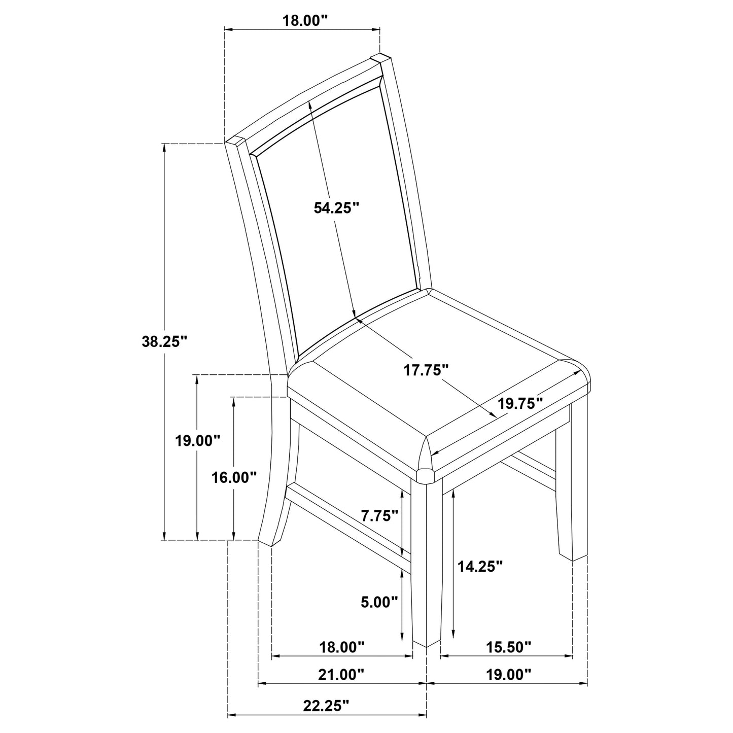 Silla auxiliar tapizada Bruner marrón natural (juego de 2)