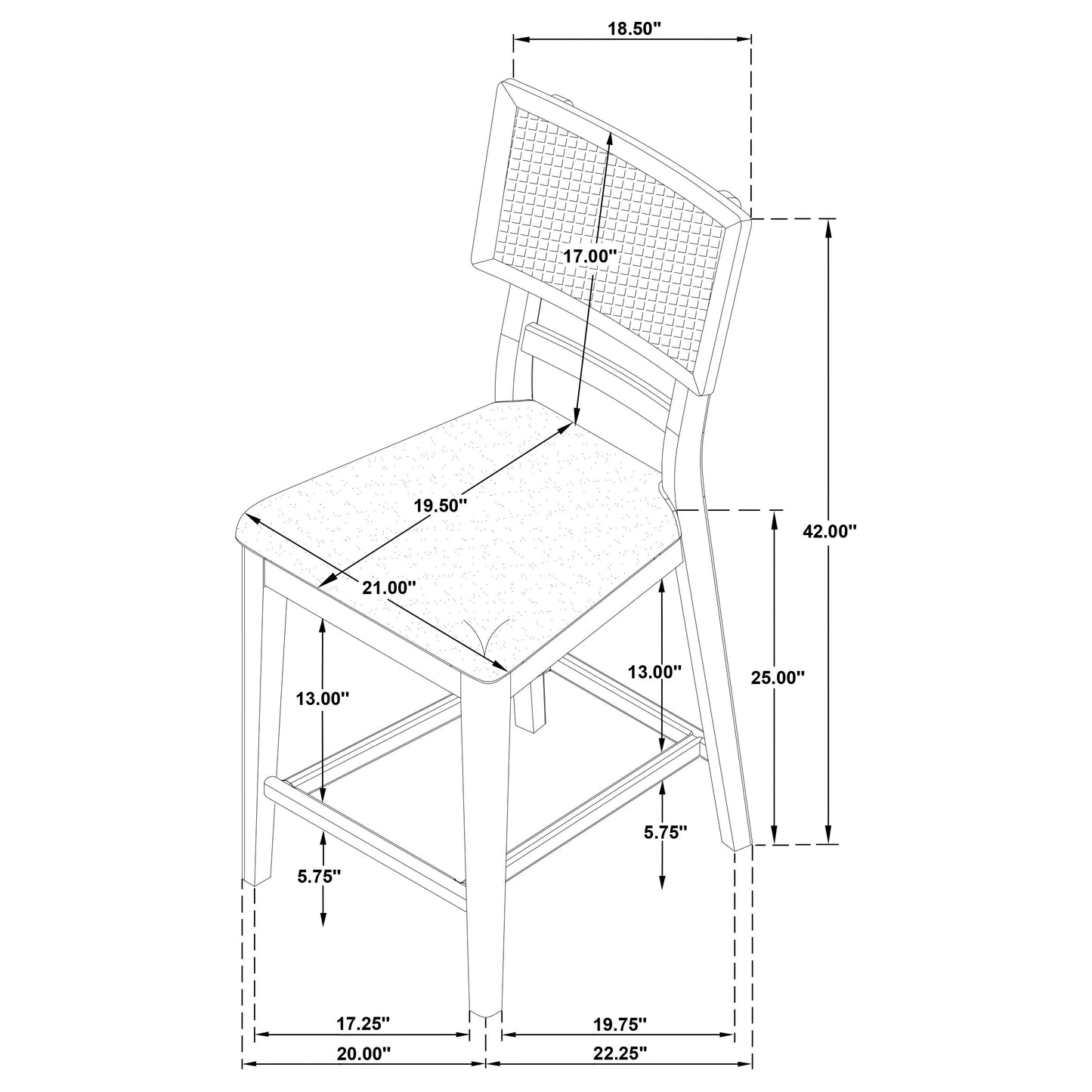 Silla auxiliar de ratán Kailani de roble beige (juego de 2)