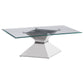 Juego de mesa de centro y auxiliar rectangular Jenny de 3 piezas, cromado