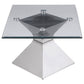 Juego de mesa de centro y auxiliar rectangular Jenny de 3 piezas, cromado