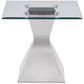 Juego de mesa de centro y auxiliar rectangular Jenny de 3 piezas, cromado