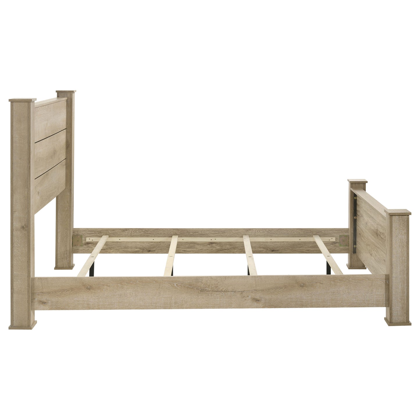 Cama Oakglen de 55 pulgadas con paneles estilo Eastern King, roble desgastado