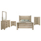 Juego de dormitorio Oakglen de 5 piezas tamaño Queen en roble desgastado