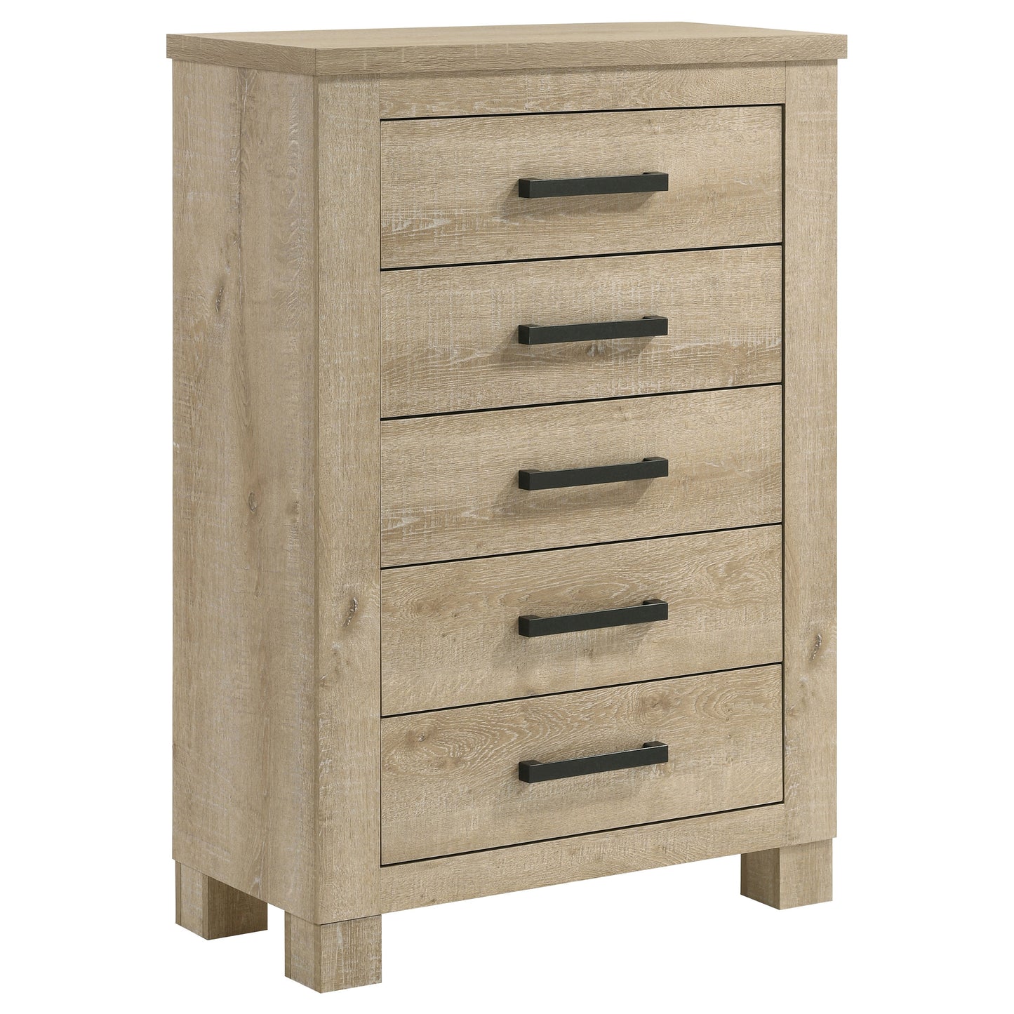 Juego de dormitorio Oakglen de 5 piezas tamaño Queen en roble desgastado