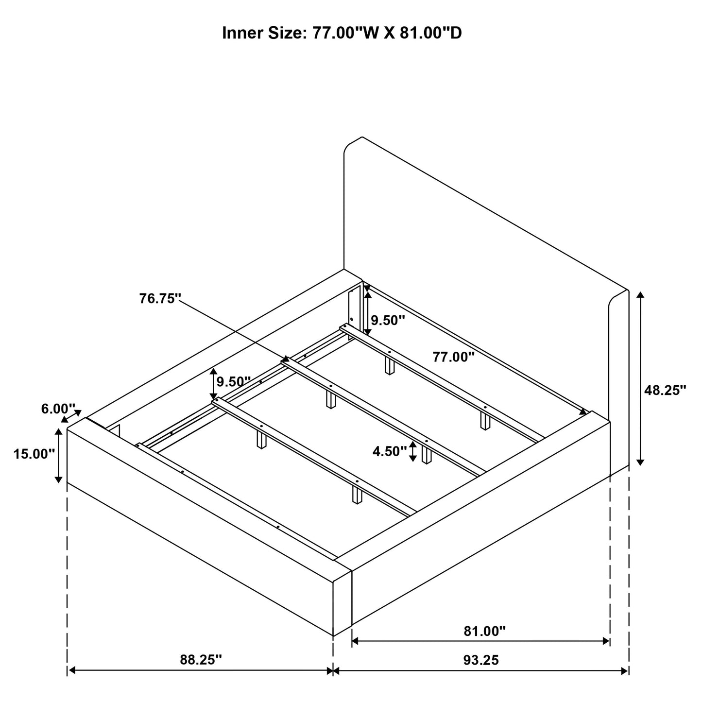 Cama Rebecca tapizada en piel sintética color crema tamaño king