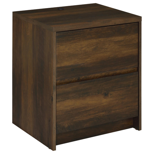 Westpark 2-drawer Nightstand LED Lights and USB Dark Pine