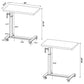 Mesa C móvil para dormitorio Westpark con altura ajustable, pino oscuro