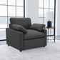 Sillón reclinable eléctrico tapizado Collins gris oscuro