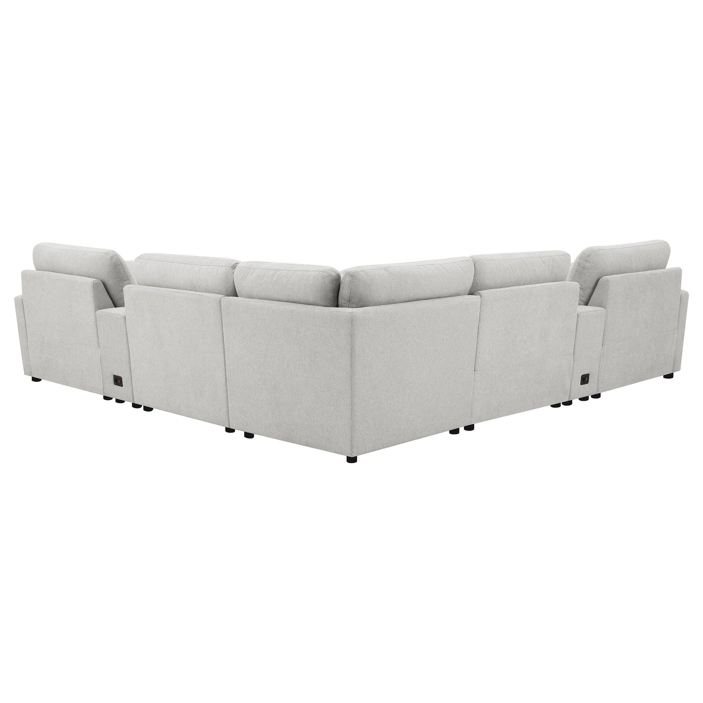 Seccional reclinable eléctrico modular Collins de 7 piezas, gris