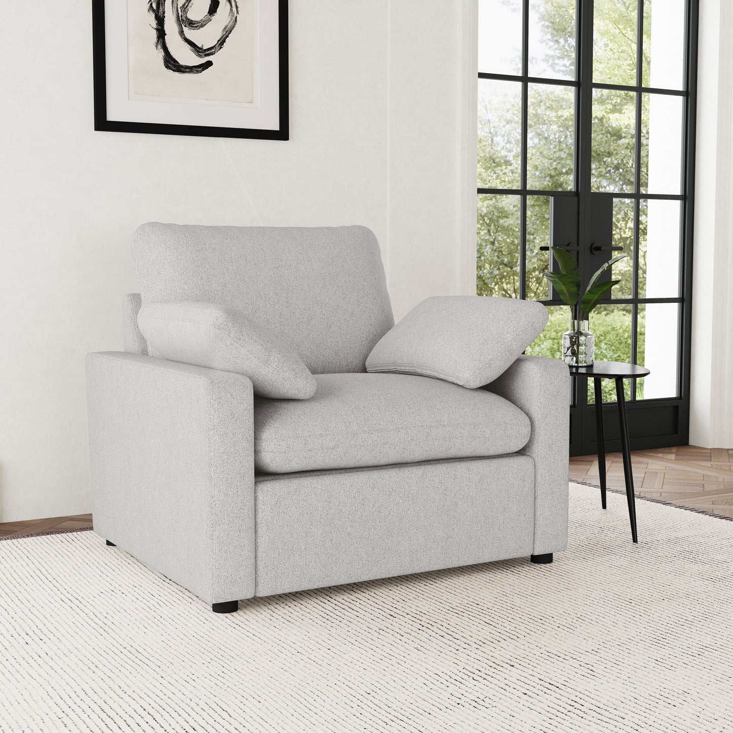 Sillón reclinable eléctrico tapizado Collins gris