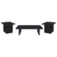 Juego de mesa de centro y auxiliar rectangular Max de 3 piezas, color negro