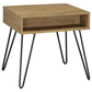 Juego de mesa auxiliar y de centro elevable de 2 piezas Fanning en roble dorado