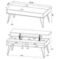 Juego de mesa auxiliar y de centro elevable de 2 piezas Fanning en roble dorado