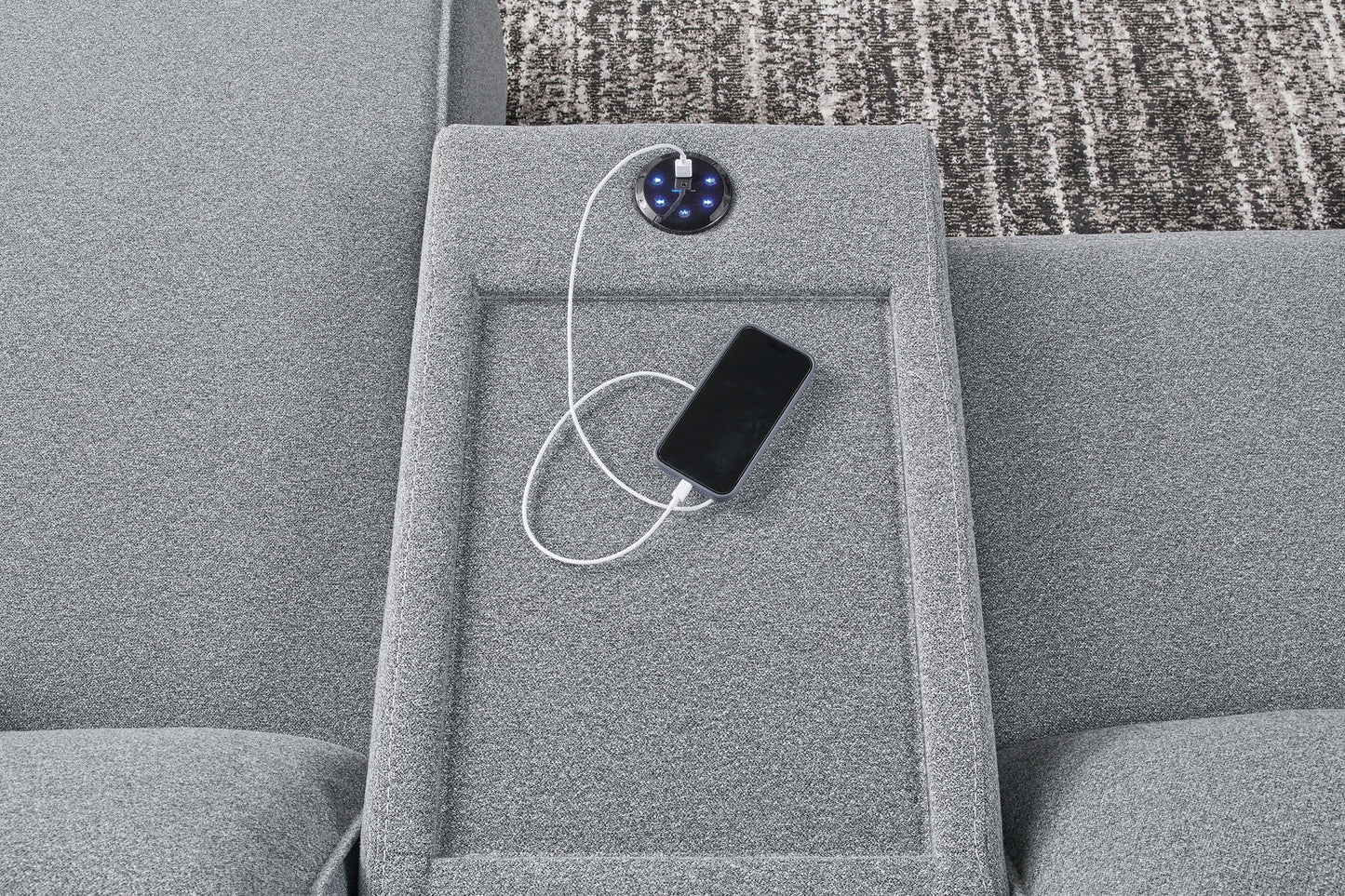 Seccional reclinable eléctrico ModMax II de 7 piezas con chaise longue