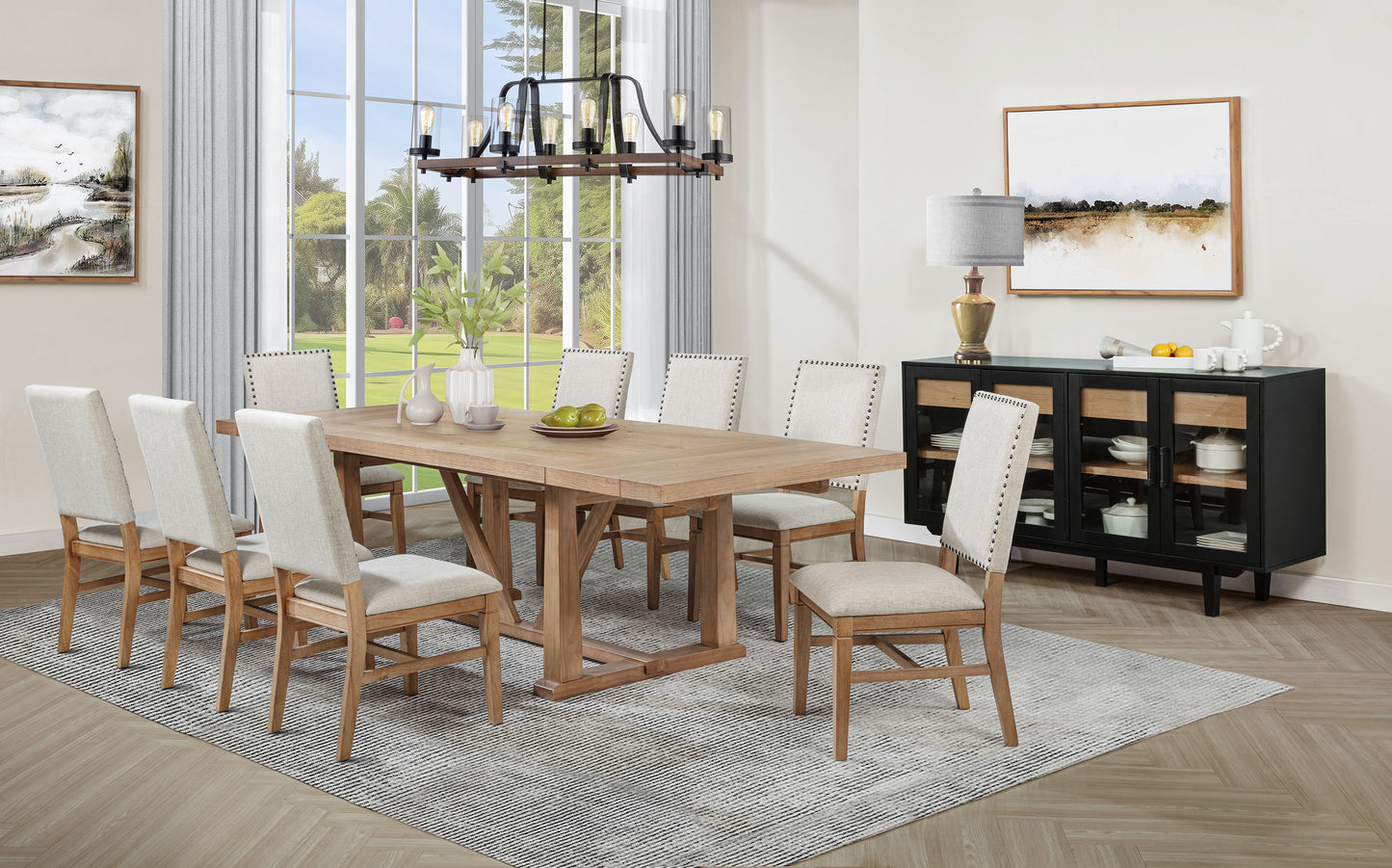 Middleton 106-inch Extension Leaf Dining Table Natural Brown